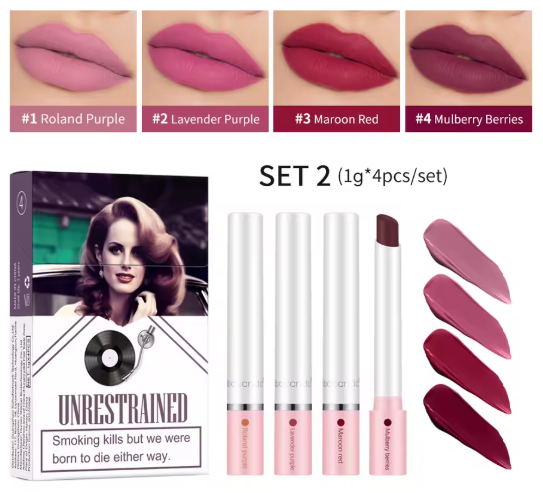 Cajita de 4 labiales (lila)